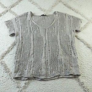 Eileen Fisher Open Knit Tank Top Womens Petite Medium Linen Blend